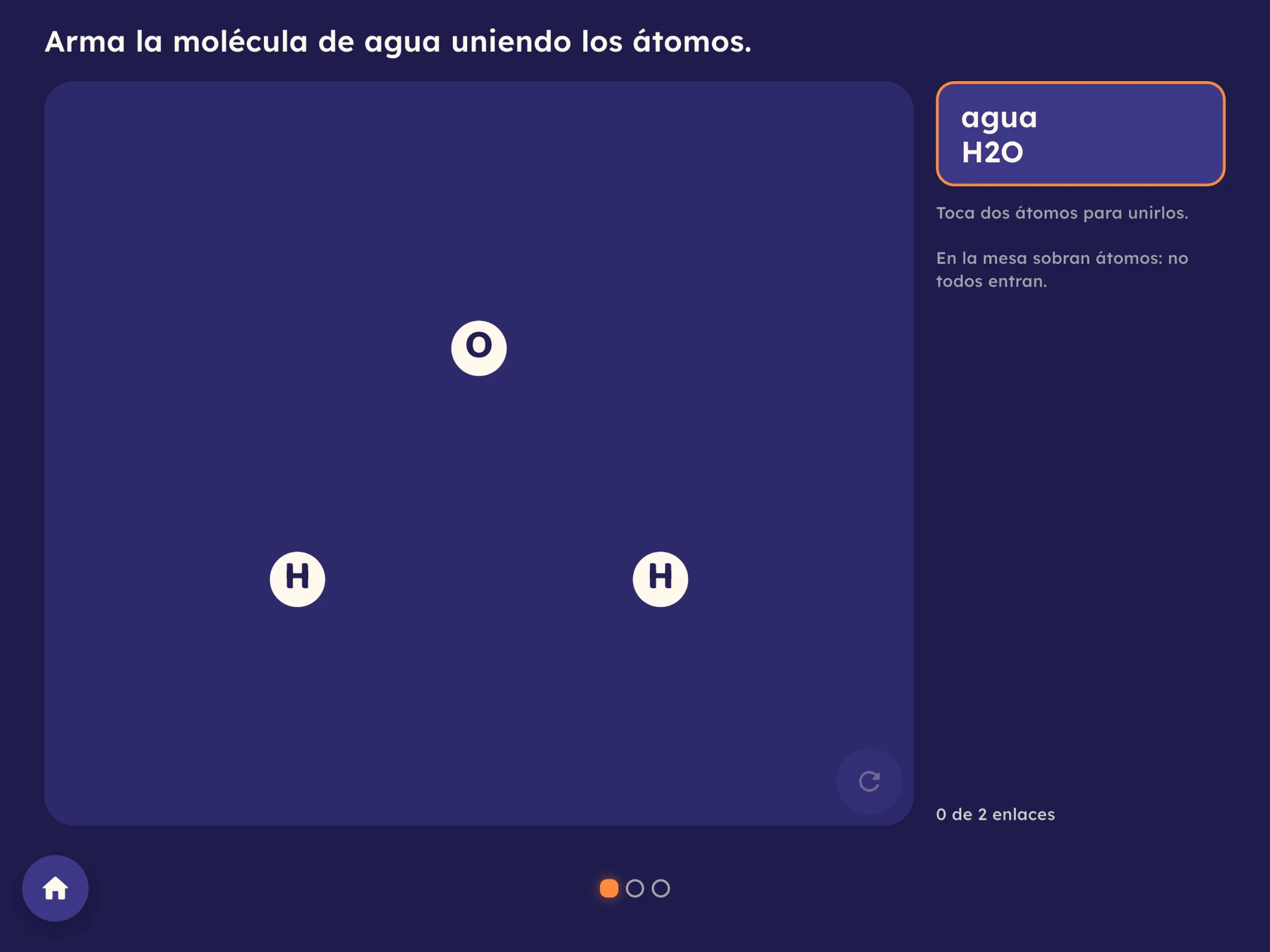 Actividad de ciencias para construir una molécula de agua